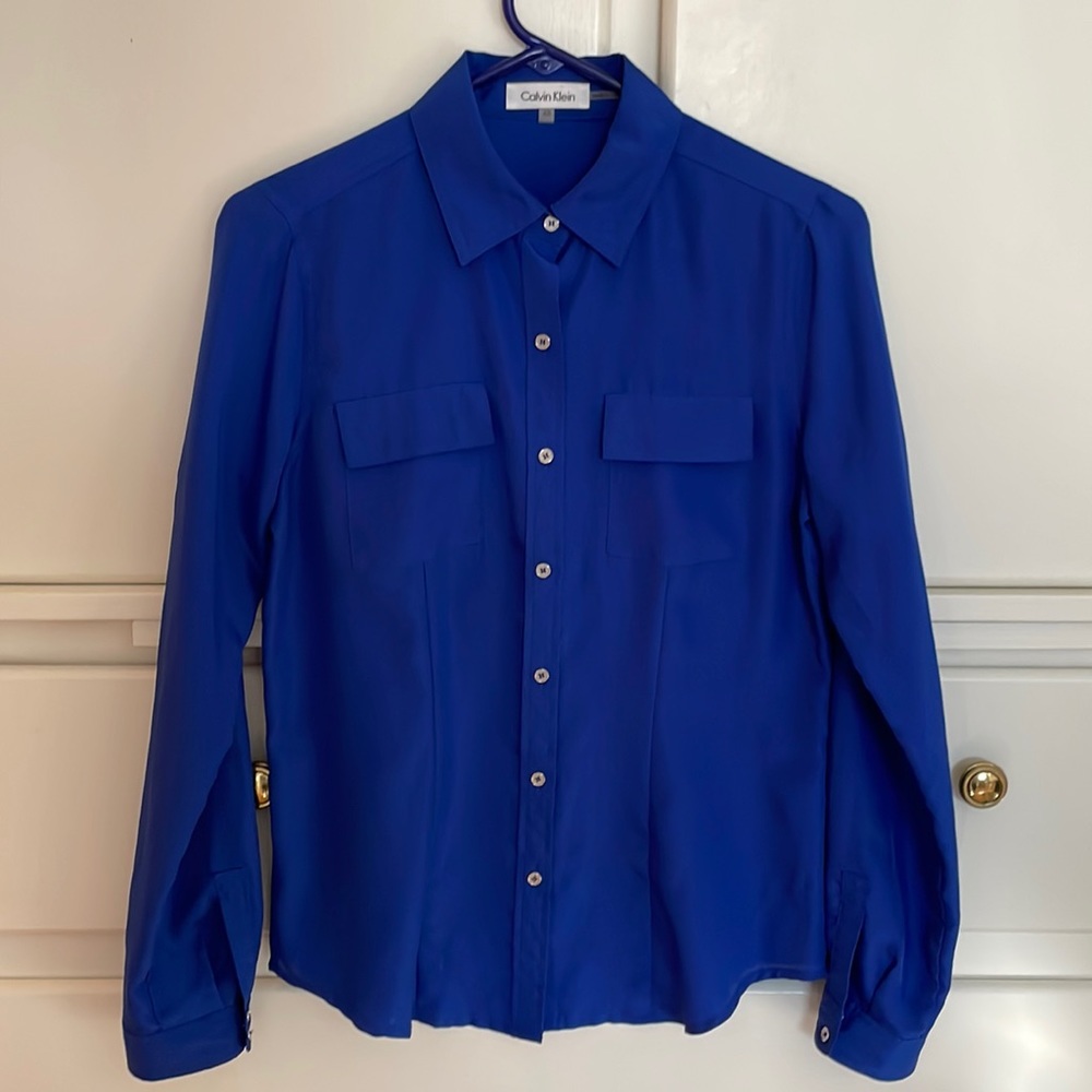 Calvin Klein Cobalt Blue Blouse